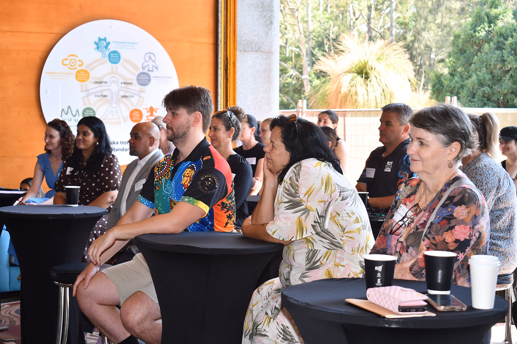 Students, alumni, staff and industry partners gather at the University of Newcastle's Wollotuka Institute for the CareerTrackers MOU signing